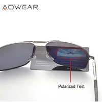 AOWEAR hommes lunettes de soleil miroir polarisées pour hommes femmes de luxe qualité rétro Rectangle UV400 conduite lunettes de soleil gafas de sol 3