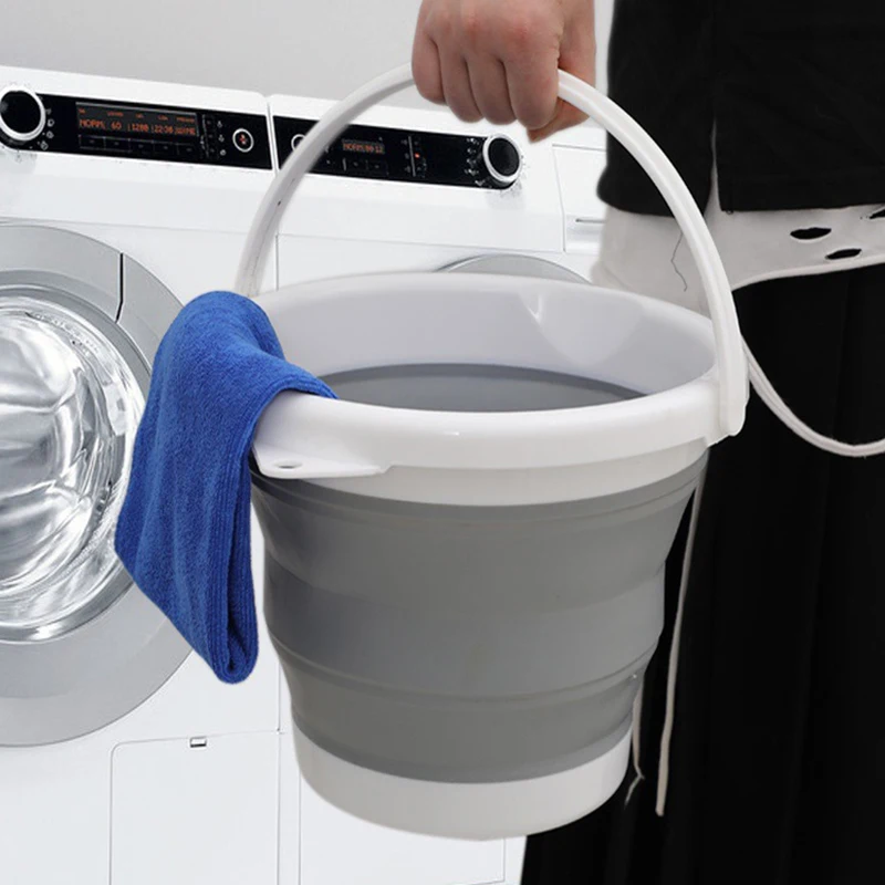 Folding Bucket Water Bucket Car Wash Bucket Large Capacity Portable Folding Bucket Silicone Car Bucket Children's Outdoor Fishing Travel Home Multi Functional