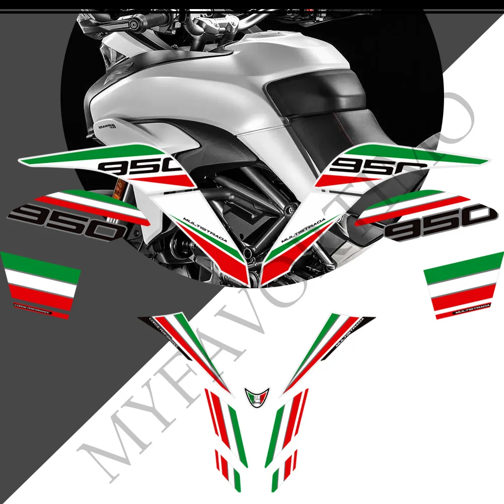 For Ducati MULTISTRADA 950 S 950S Gas Fuel Oil Kit Knee Motorcycle Fairing Fender Protector Stickers Decals Tank Pad Grips