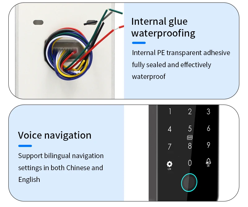 13.56Mhz Rfid Card Keypad Waterproof Tuya APP Door Lock Door Access Control Syst