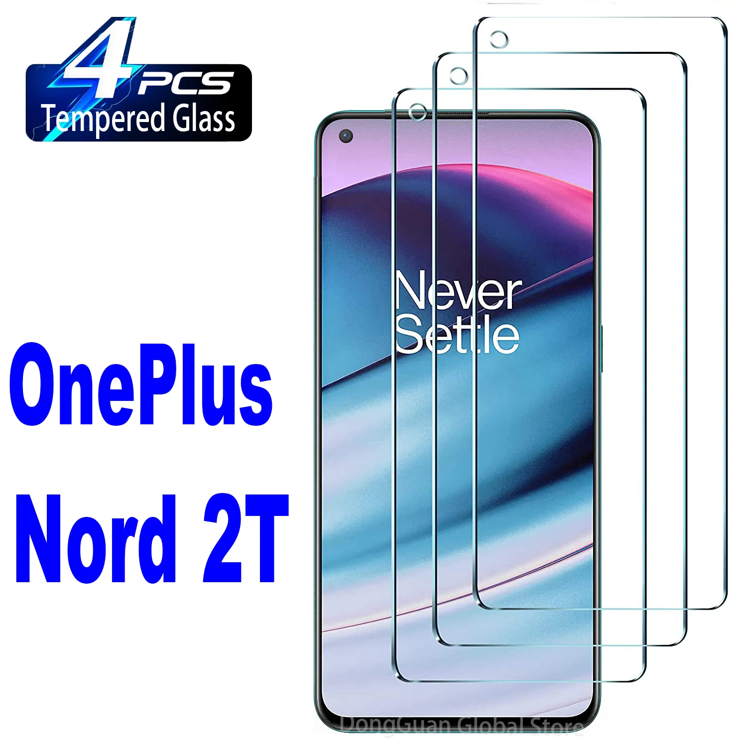 2/4Pcs Tempered Glass For OnePlus Nord 2T Screen Protector Glass Film 3pcs tempered glass for oneplus nord glass screen protector 9h premium tempered glass for oneplus 8 nord 5g z protective film