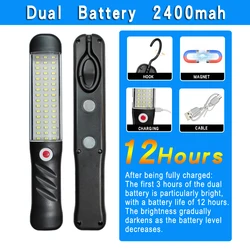 Rechargeable Handheld Portable Work Light with High Brightness and Magnetic Base (Dual Battery)