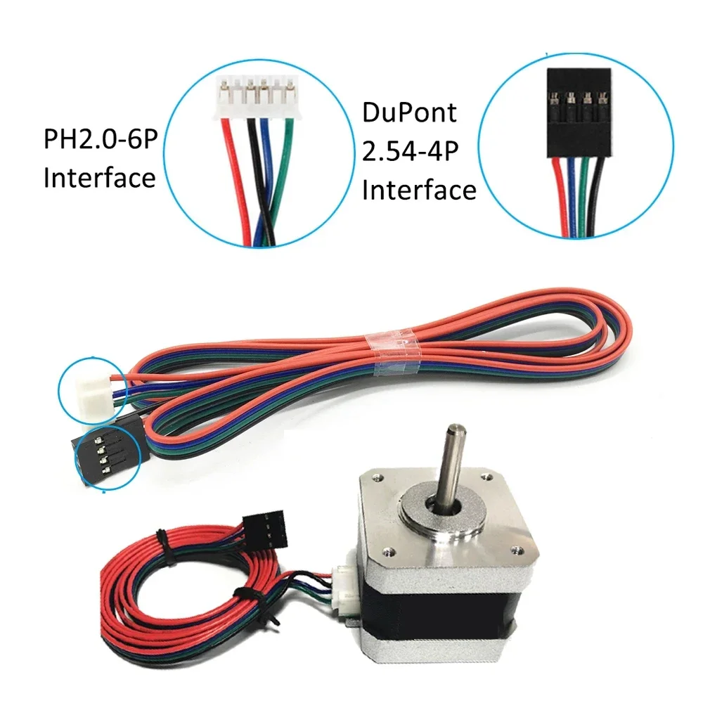 3D 프린터 조각기 기계 CNC 키트용 Nema 17 스테퍼 모터, 42mm 플랜지, 42N.cm, 4 리드, 1.5A, 2 상 스테퍼 모터