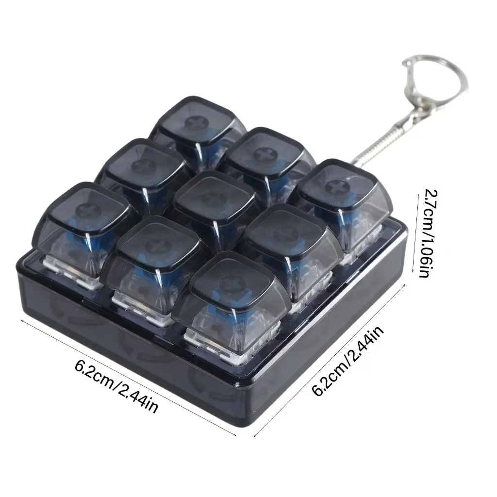 Fidget Toy 9Keys Button Keycap Fidget Keychain Finger Keyboard Caps Toy DIY Keyboard Clicker Toy for Adult To Relief Stress Pass The Time