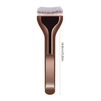 Pinceau professionnel pour fond de teint, poils en nylon doux, manche marron élégant, pour BB crème, fond de teint liquide, poudre, voyage 2