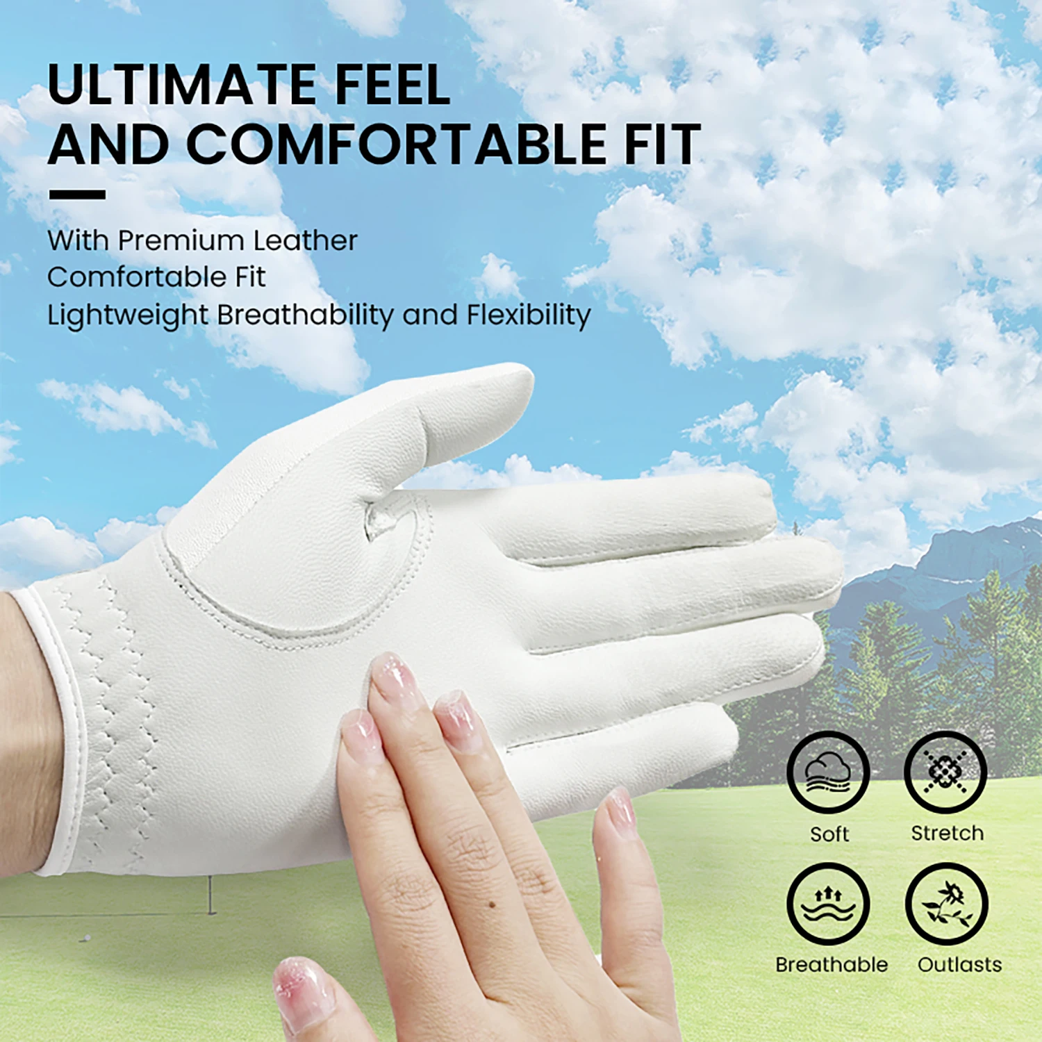 Golf Gloves Golf Glove FINGER TEN Women Leather 1 Pack Left Right Hand