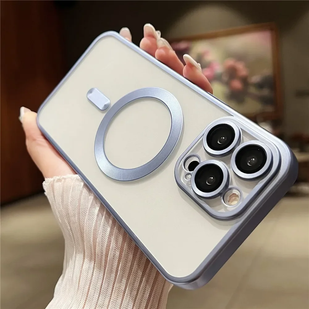 Magsafe Magnetische Tai-Beschichtung, weiche, klare Rückseite für iPhone 15 Plus, iPhone 15 Pro Max. Handyhülle_voghion.com