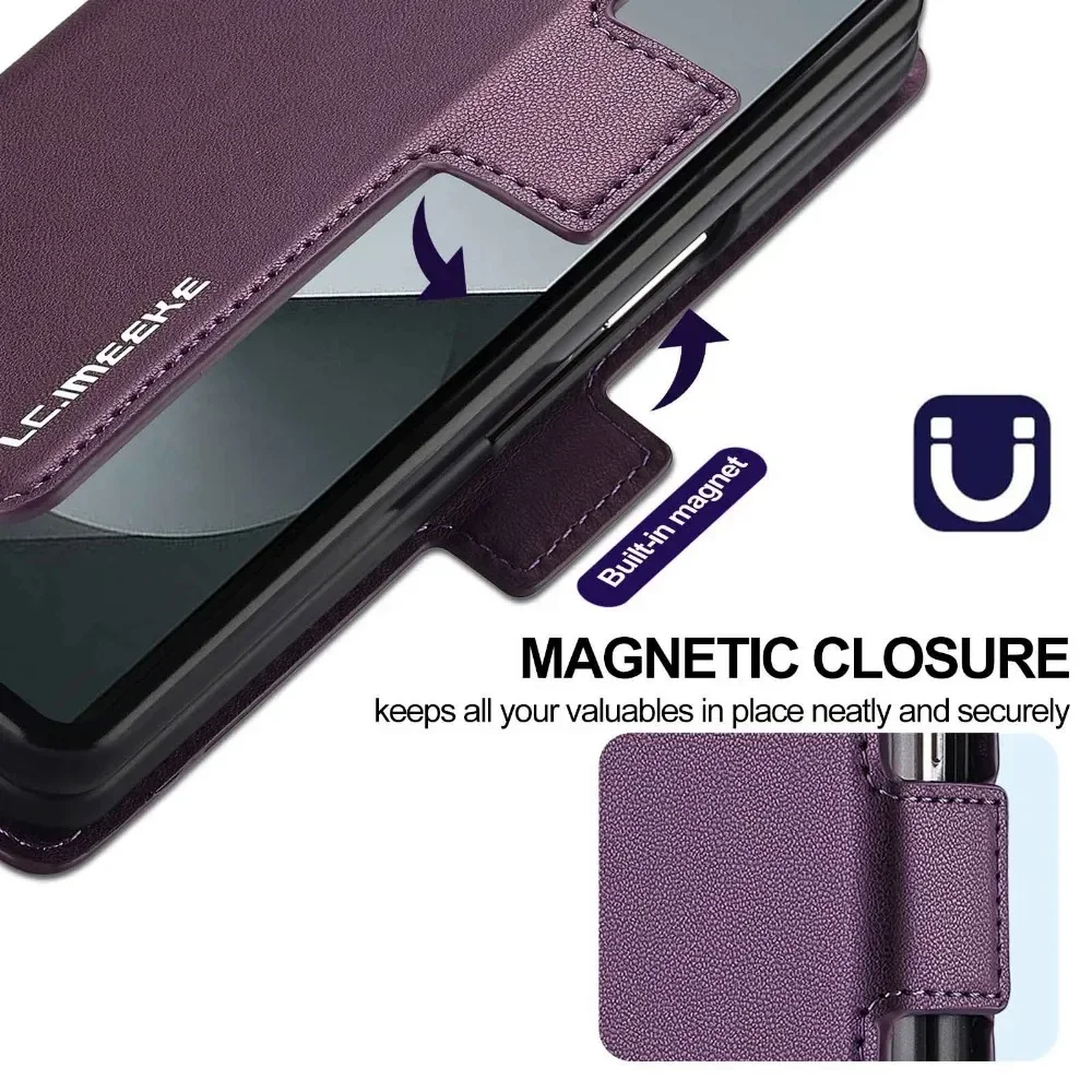 Premium Business Leather Flip Case with Pen Holder and Card Slots