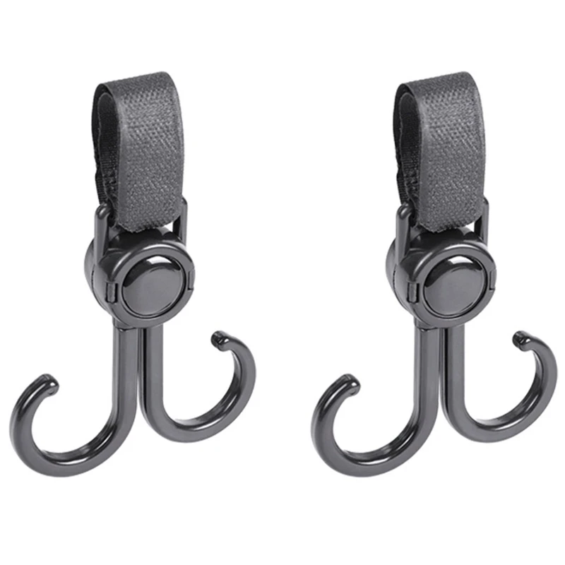

Baby Stroller Double Hook Hanger 2pcs/set Baby Outdoor Traveling Portable for Dressing and Diaper Bag Adjustable Clip