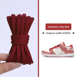 Original Classic Dunk SB Thickened Polyester Shoelaces - Non - Slip Semicircle Sports Laces (1 Pair) - 180 cm (Wine red)