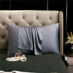 Luxurious Natural Silk Pillowcase - Ultra - Soft Solid Color Bedding Cover - Custom size 1pc (Grey)
