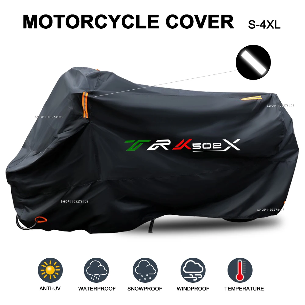 Motorcycle Cover Waterproof Outdoor All Season Dustproof UV Protective Moto Rain Cover for Benelli TRK 502x 502 motorcycle cover