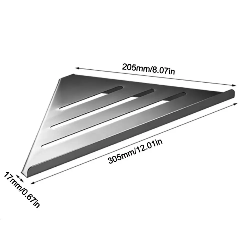 Non Perforated Bathroom Corner Shelf Carbon Steel Wall Mounted Tripod Basket No Drill Space WC Bath Shampoo Wall Shelf 6