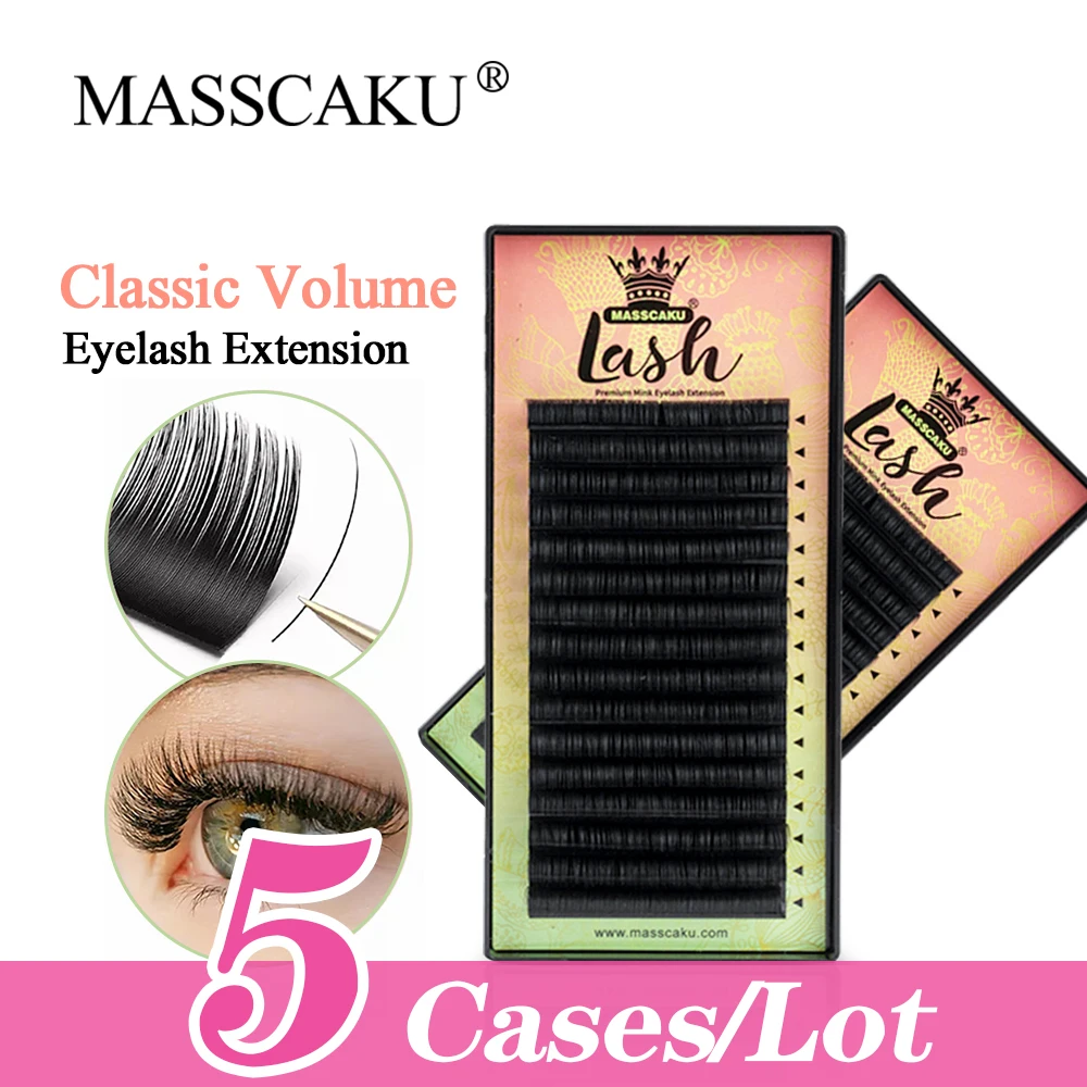 

MASSCAKU Fast Ship 16rows/case Synthetic Material False Synthetic Mink Individual Supplies Makeup Cilios Faux Cils C/D Wispy