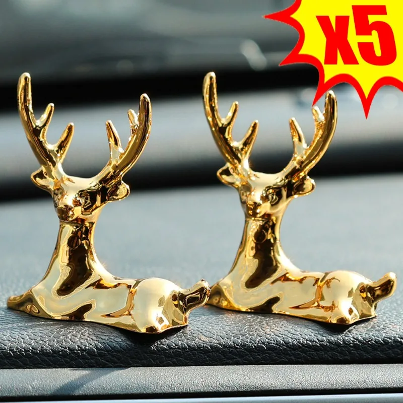 

Mini Deer Car Ornaments Universal Auto Center Console Dashboard Nordic Style Elk Pendant Car Interior DIY Decorative Accessories