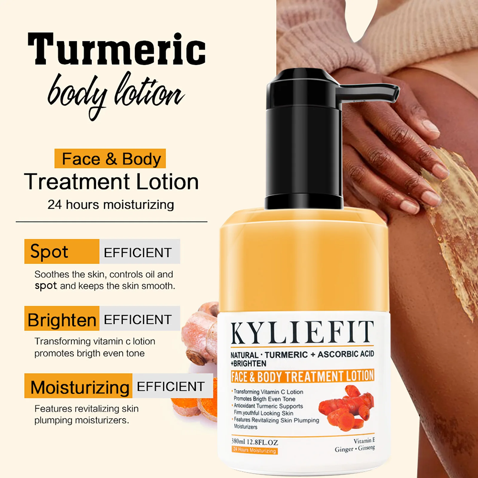 AILKE Organic Turmeric Skin Care Set, Brighten, Cleaning Skin, Reduce Acne, Exfoliation, Reduce Blemish, Improve Dull Skin 2