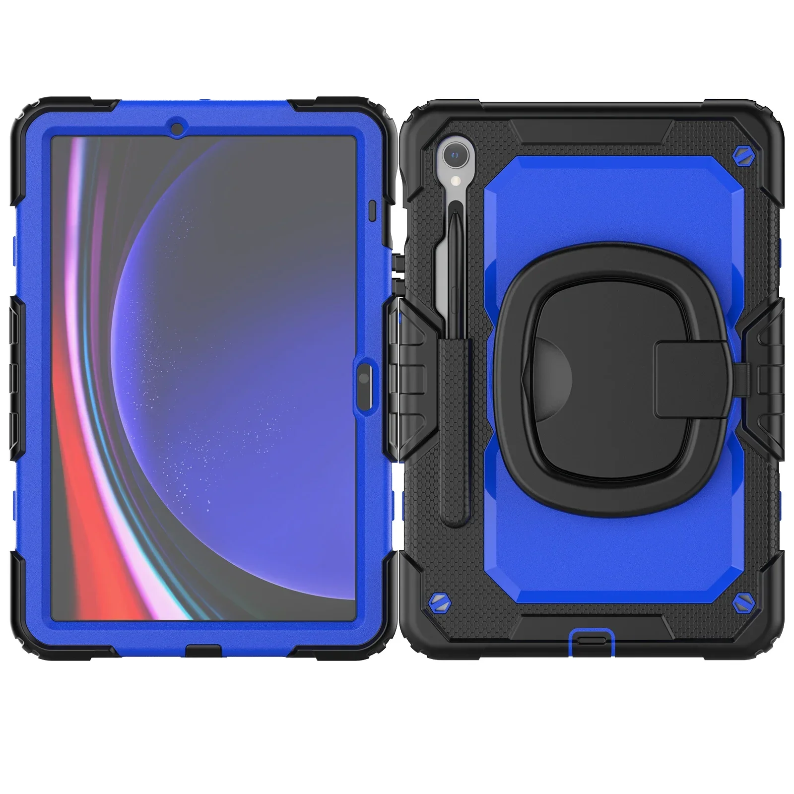 Shockproof Tablet Case with 360° Rotatable Stand & Shoulder Strap - Kids Protective Cover