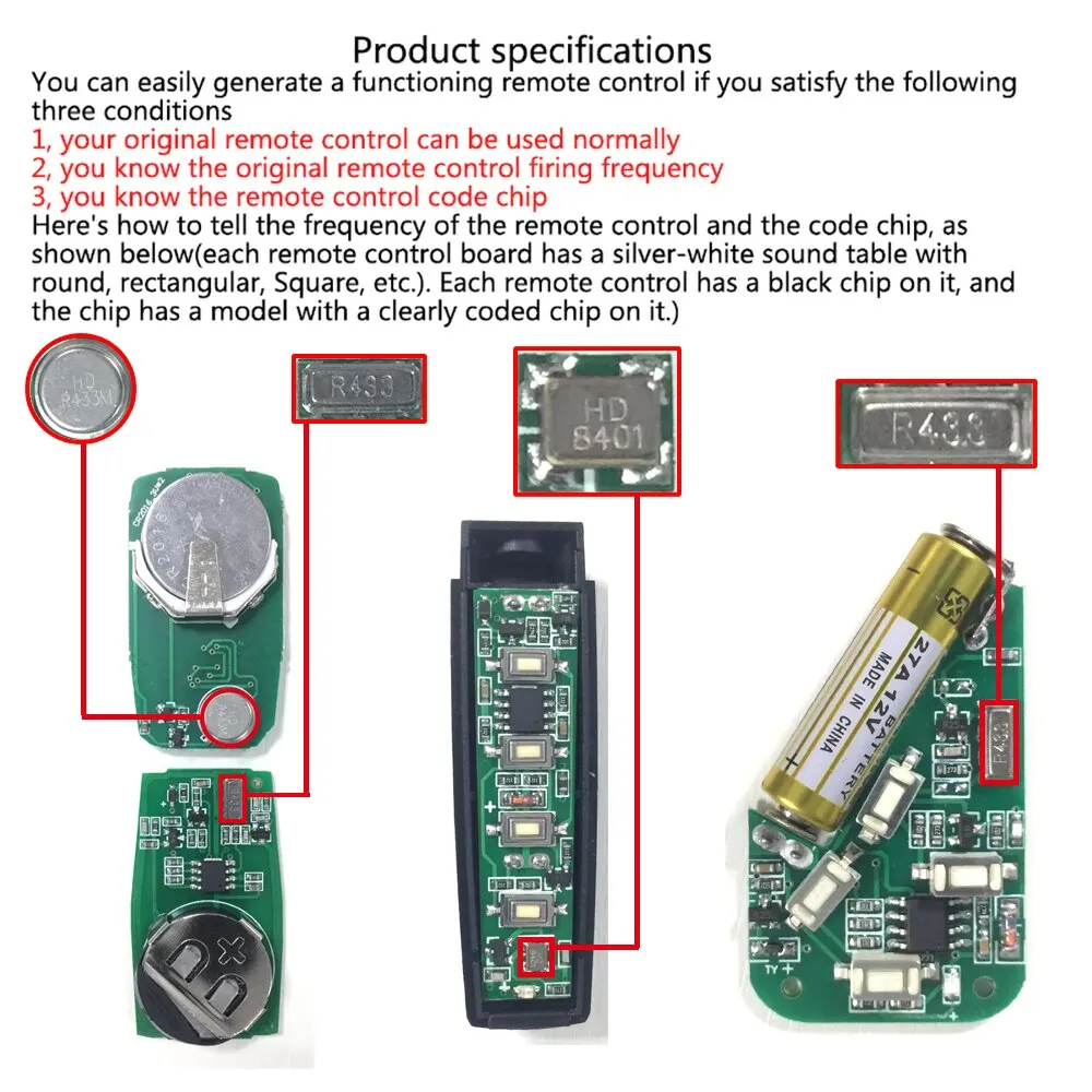 433MHZ Remote Control Garage Gate Door Opener Remote Control Duplicator Clone Learning Rolling Code Universal Copy Car Key garage door opener remote,gate remote control,rf remote controller