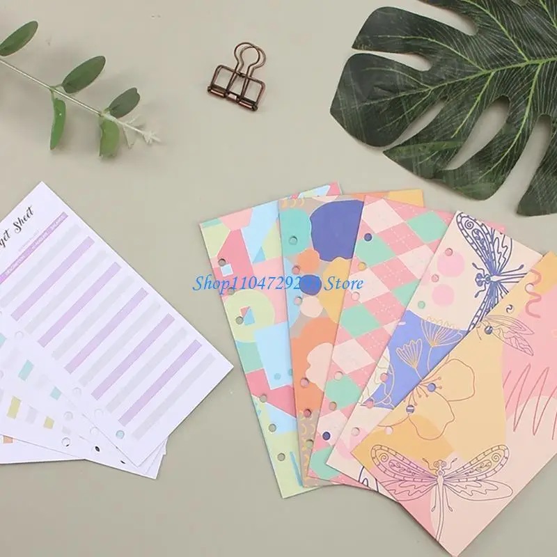 Y2GD 25Pcs 6 홀 추적 예산 시트 예산 봉투 및 마커 세트 예산 플래너 비용 플래너 예산 시트