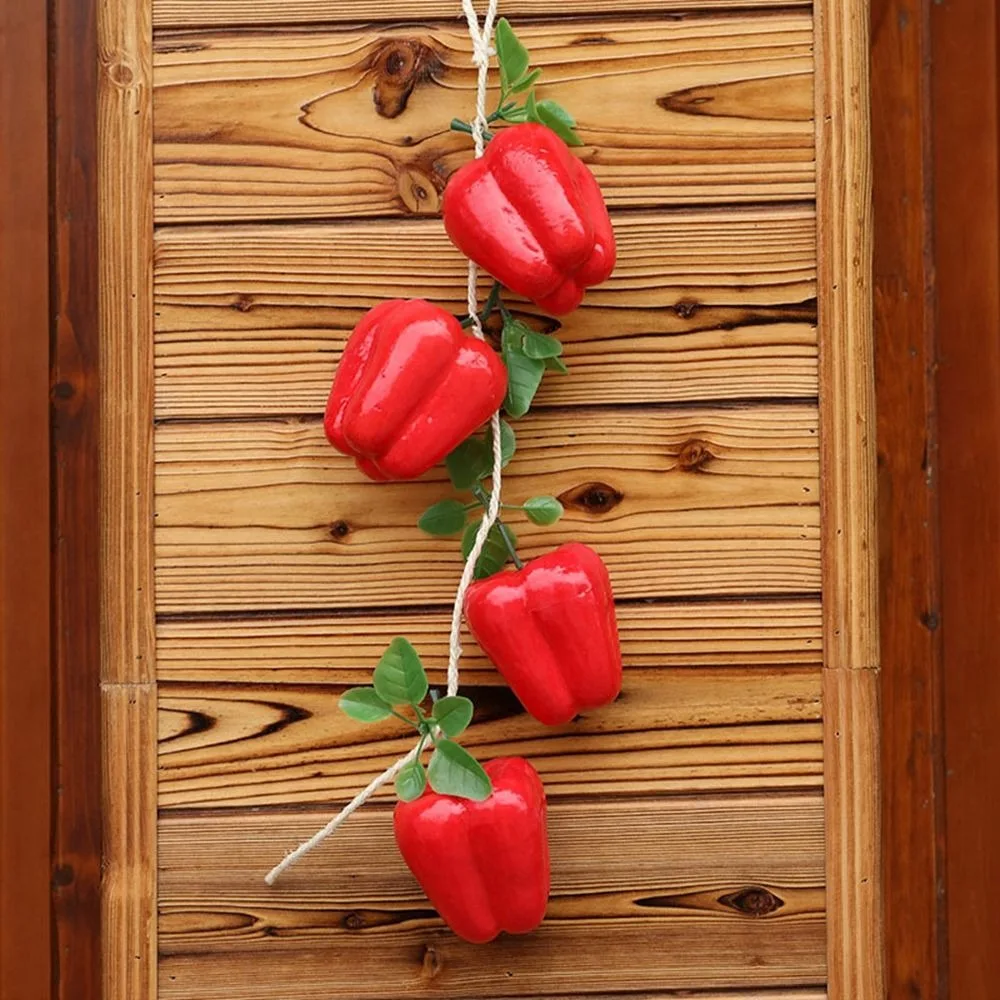 Vegetable Ornaments Food Photography Props Food Model Wall Decor Fake Chili Pepper String Pendant