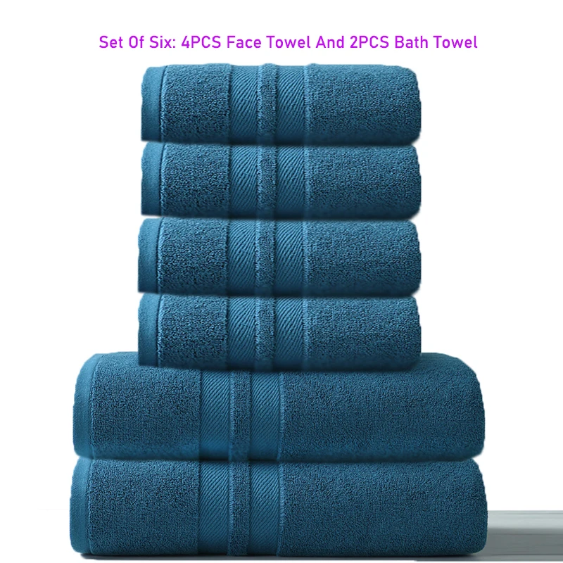 2-4-6PCS-Bathroom-Face-Towel-Set-Men-Grey-100-Cotton-Premium-White-Bath ...