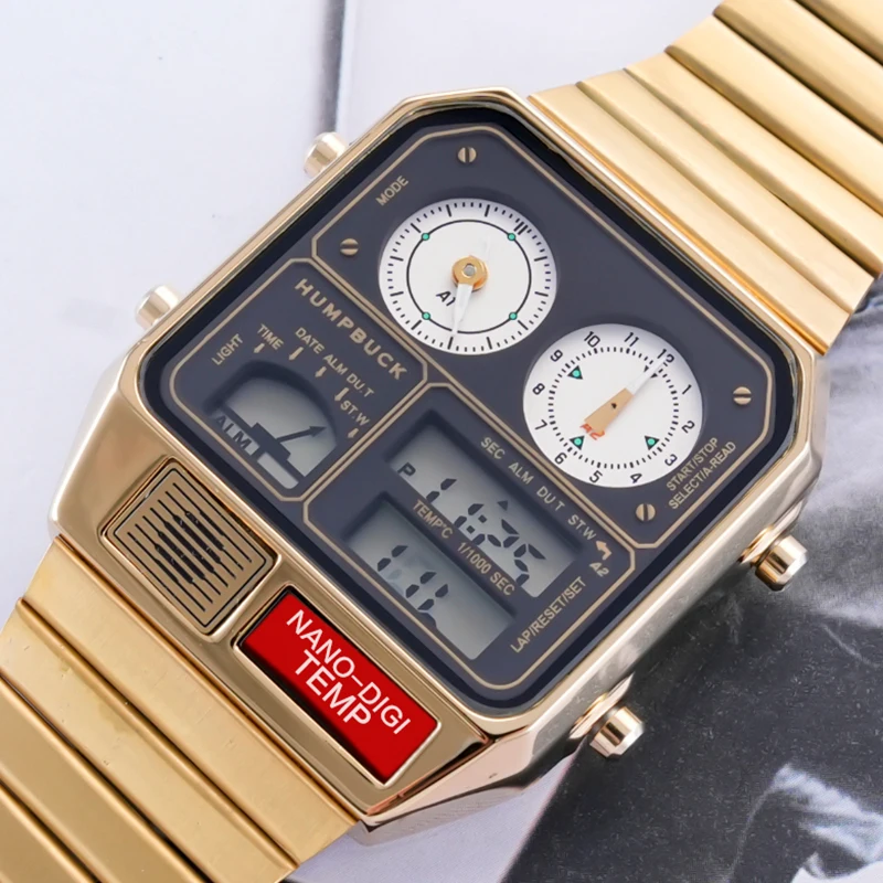 HUMPBUCK Electronic Movement Stopwatch with Temperature Detection and Waterproof Functionality watch