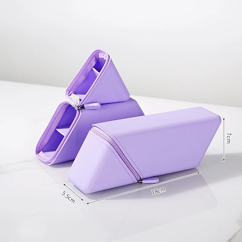 Versatile Silicone Pencil Case with Large Capacity and Stand-Up Design