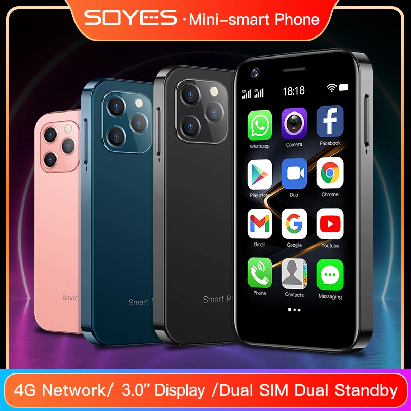 New Update SOYES XS12 Mini Smartphone 3GB RAM 64GB ROM 3.0'' Android 10.0 Octa Core 13MP Camera Cheap Mobile Phone VS XS11