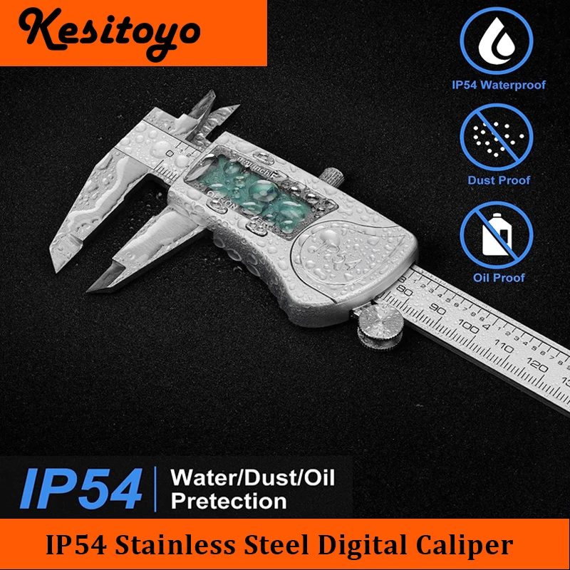 

IP54 Caliper Stainless Steel Pachometer Digital Calipers Waterproof Vernier Caliber Measuring Tools Thickness Gauge Depth Ruler