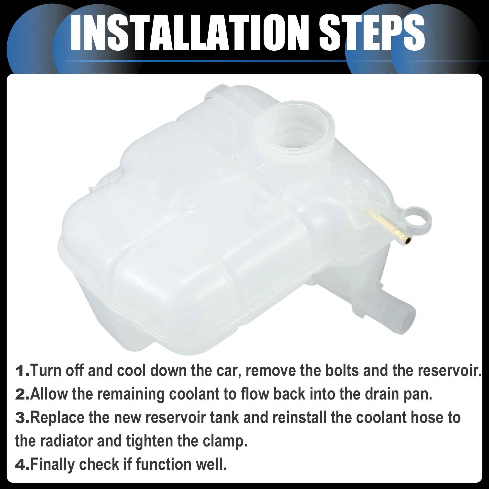 쉐보레 크루즈 2016용 UXCELL 냉각수 확장 오버플로우 탱크 No.13256823/13370133