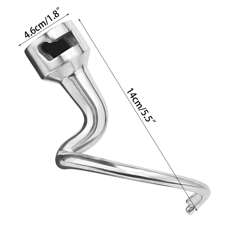 Dough Hook Stainless Steel Attachment Stand Mixer Mixing Head Spiral Accessories Dough Mixer Replacement for K45SS KSM75