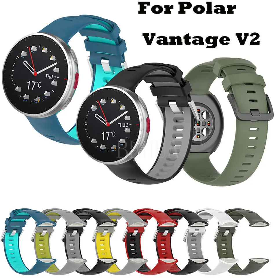 TopTen Cinturino In Silicone Per Polar Vantage V2 - Sostitutivo Comodo E Regolabile, Colori Vari, Adatto A Polsi Da 137 A 217 Mm - 2