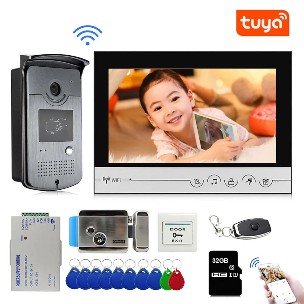 10 inch Touch Screen Monitor Wireless Wifi Smart Video DoorPhone Intercom  System Doorbell Camera with 1080P Wired Doorbell Tuya - AliExpress