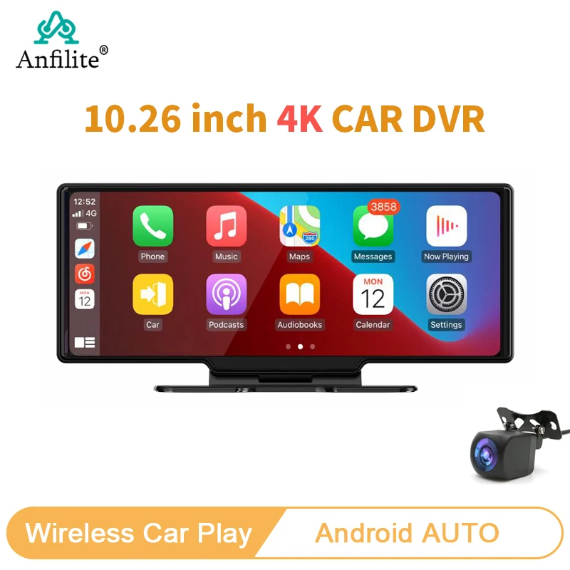 10.26 Wireless Carplay Android Auto 2K Front Camera Dashcam +1080P Rear  Camera