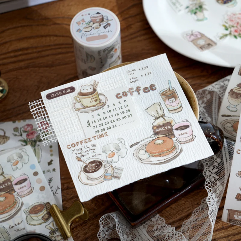 Decorative Tape 4Style 1Roll/pack Special Oil Tape Slow Life Diary Series Handbook Decoration Vintage European DIY Bottoming Collage