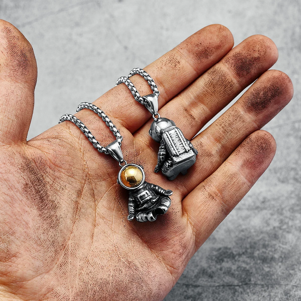 Stainless Steel Astronaut Necklace | Steel Astronaut