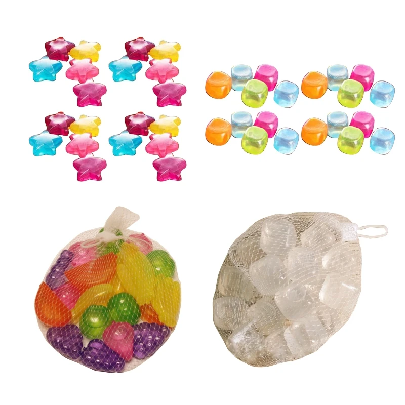 

20Pcs Star Sqaure Fruit Reusable Plastic Ice Cubes for Drinks Cooling Tool