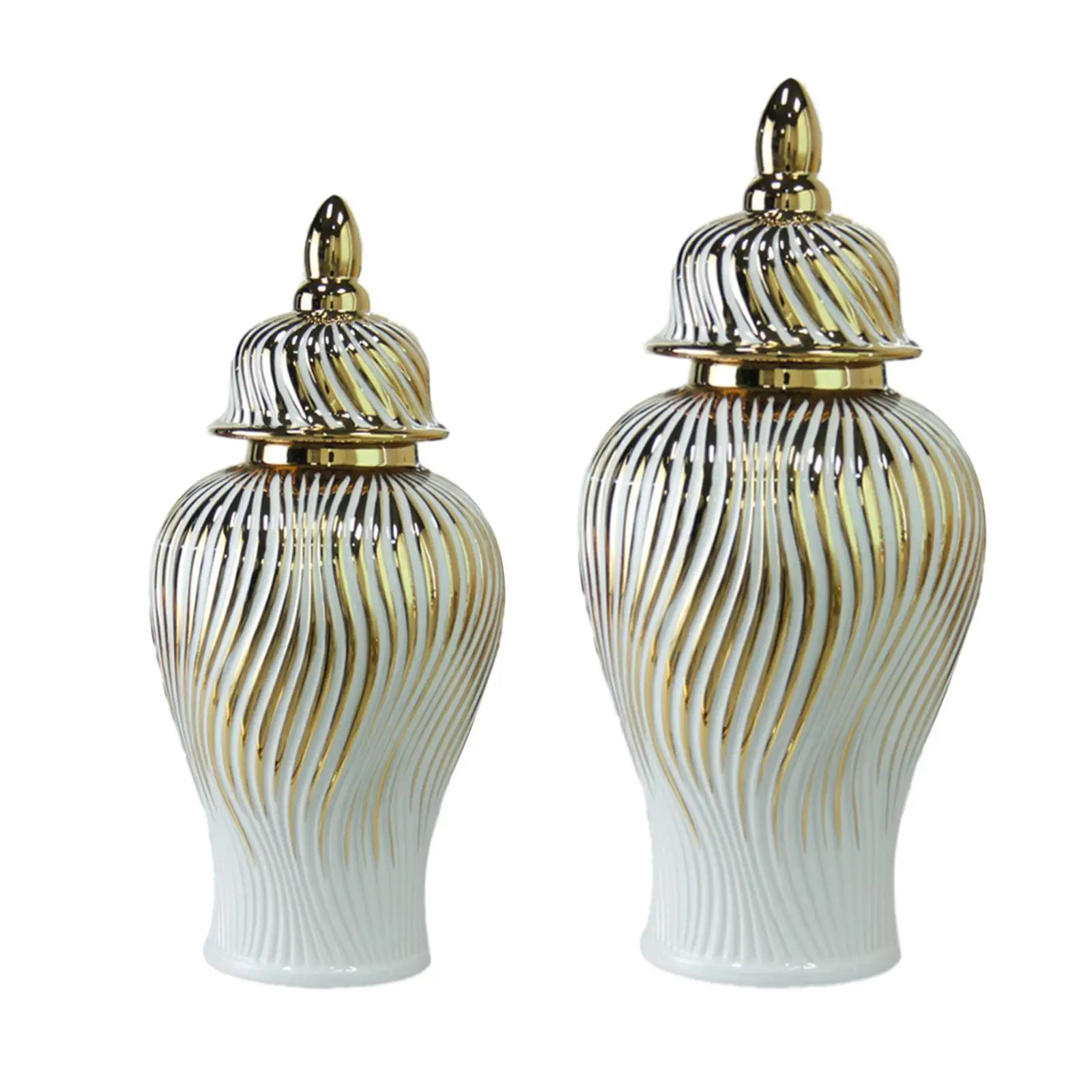 

Керамическая банка для хранения имбиря, многофункциональная банка с крышкой для украшения стола, Храм Белого и золотого цвета для столовой, столов