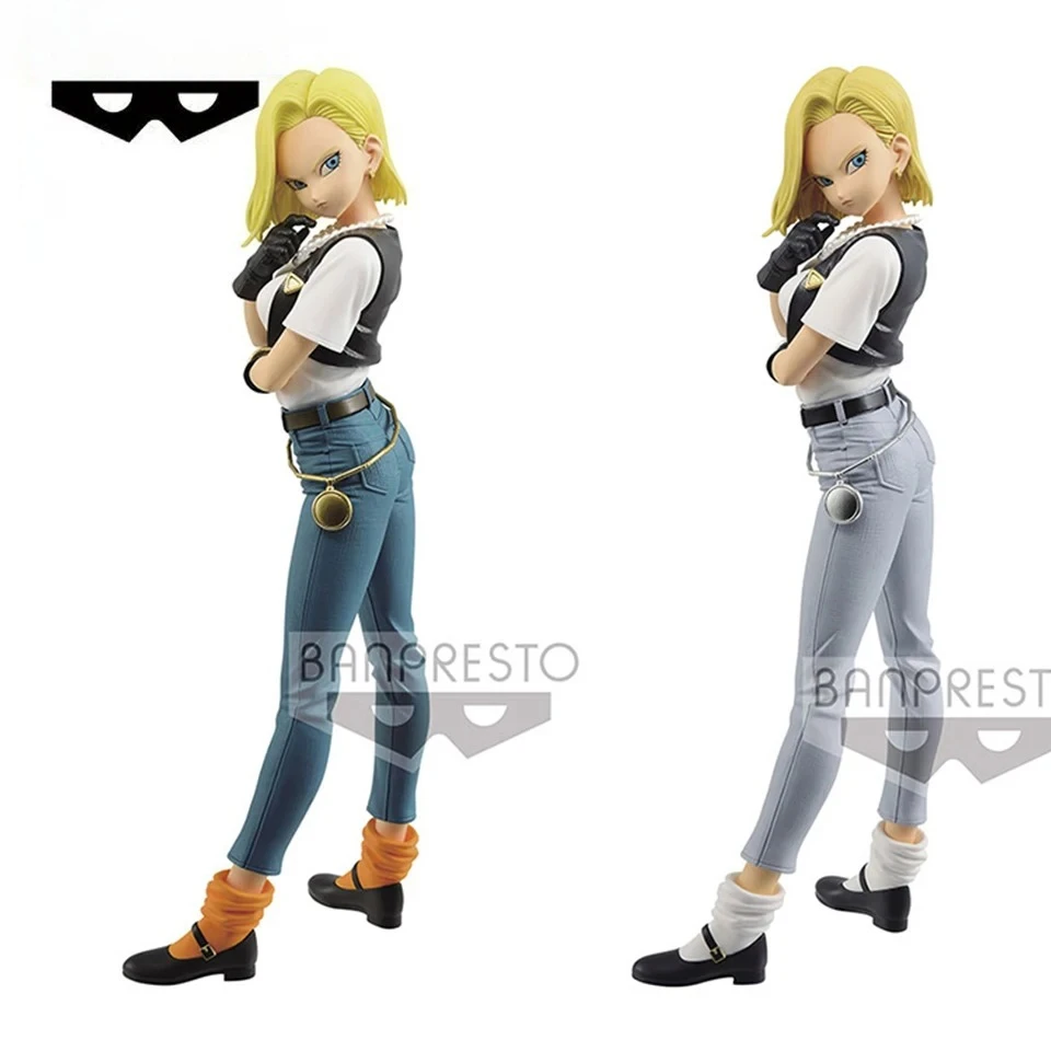 Original Banpresto Dragon Ball Z Glitter Glamours No.18 Lazuli PVC Action Figure Modelo de Brinquedo Para Menina