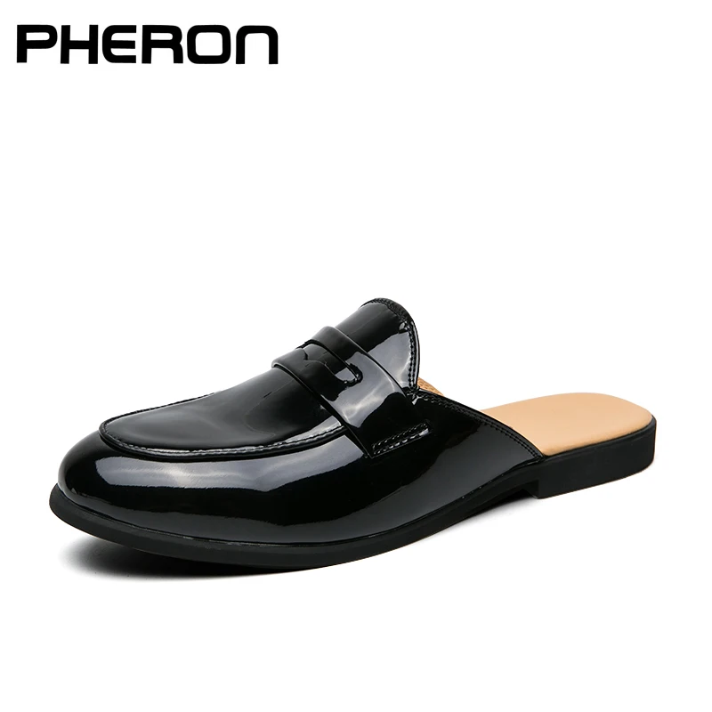 Men Loafers Breathable Slides Slip On Leisure Leather Casual Shoes Men