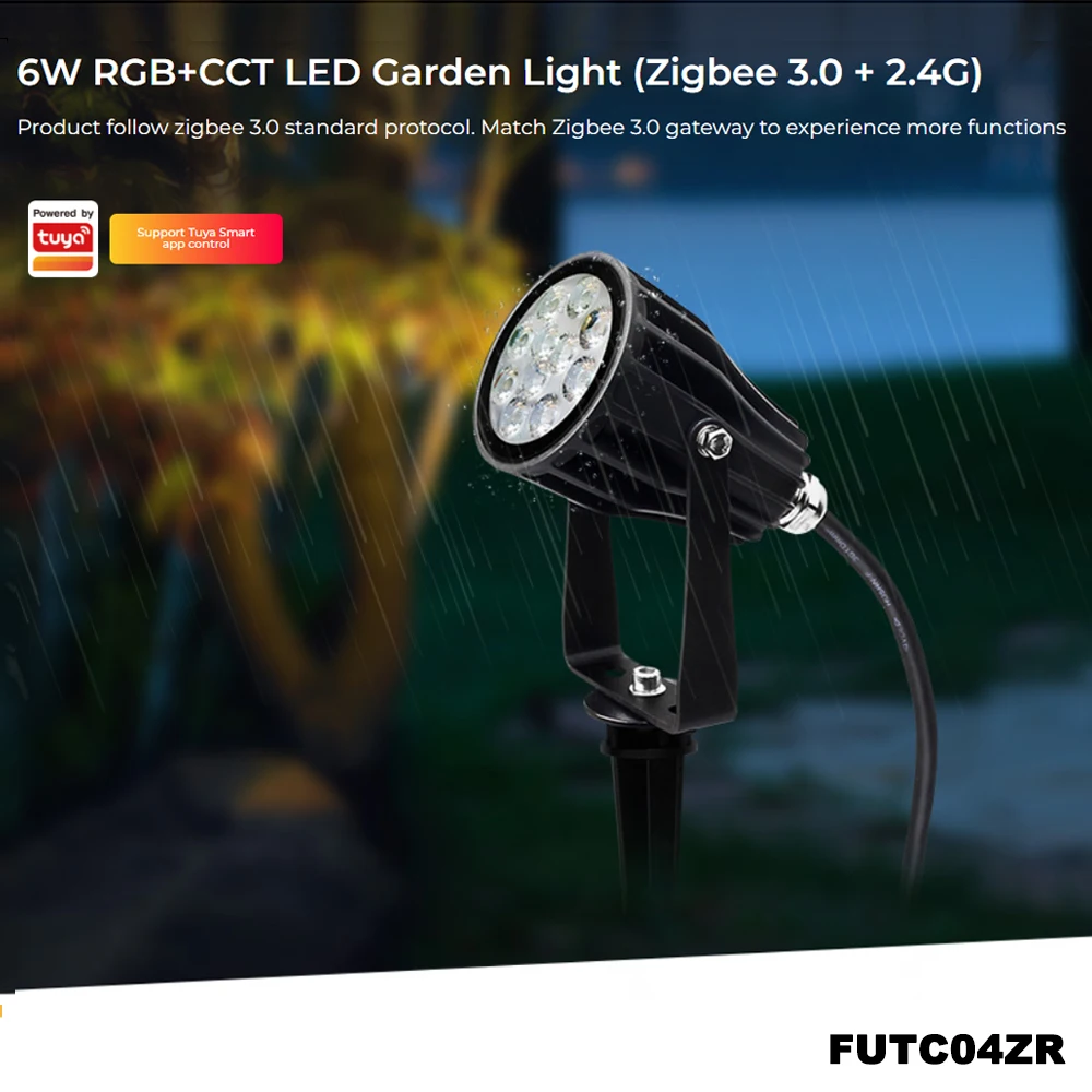 Garden Light Miboxer FUTC04ZR AC110V-220V Zigbee 3.0+2.4GHzRF Smart Tuya Outdoor Waterproof 4W RGB + CCT LED Garden landscape Light Lawn Lamp