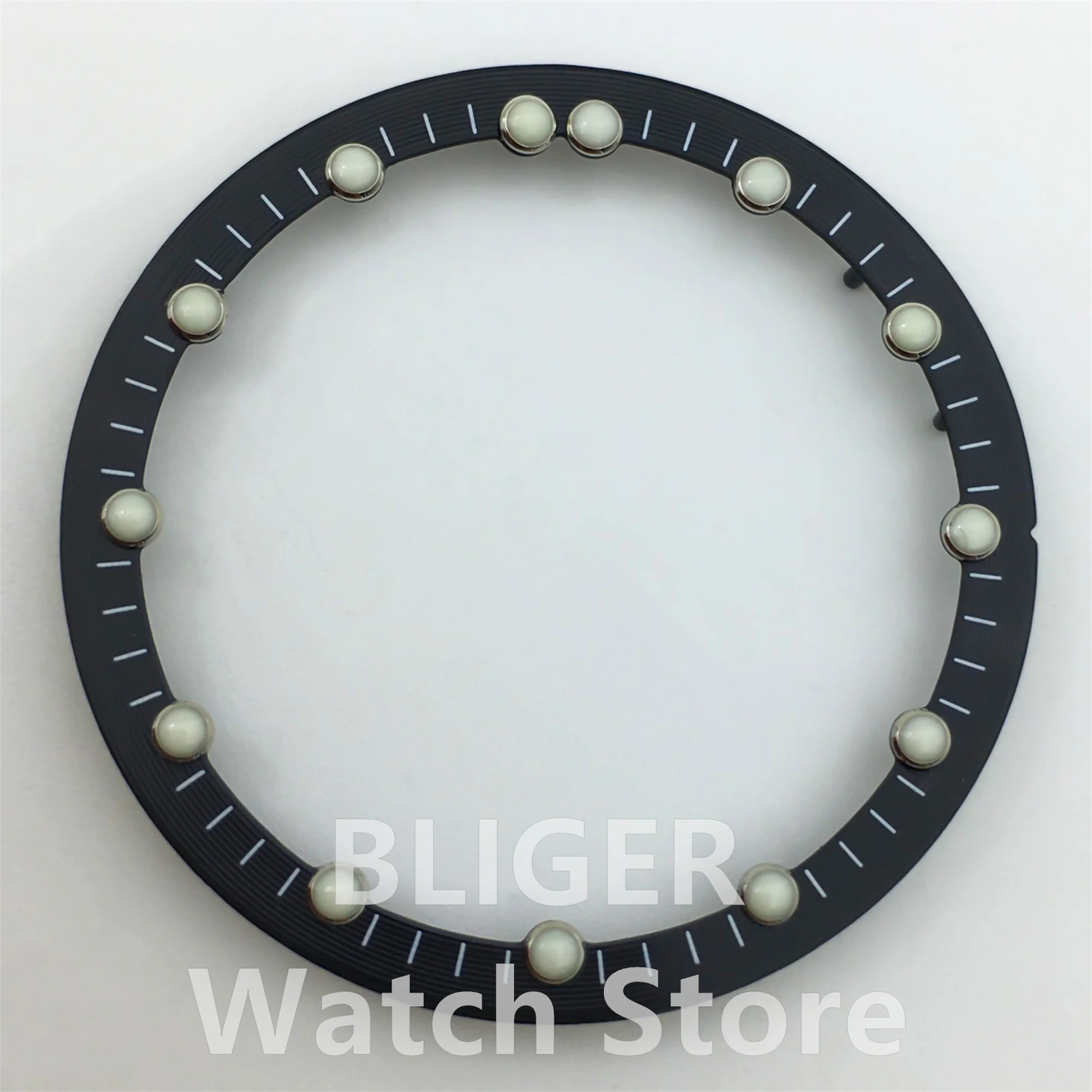 Bliger Luminous Skeleton Dial in Black/Green/Blue - 29mm x 24.5mm