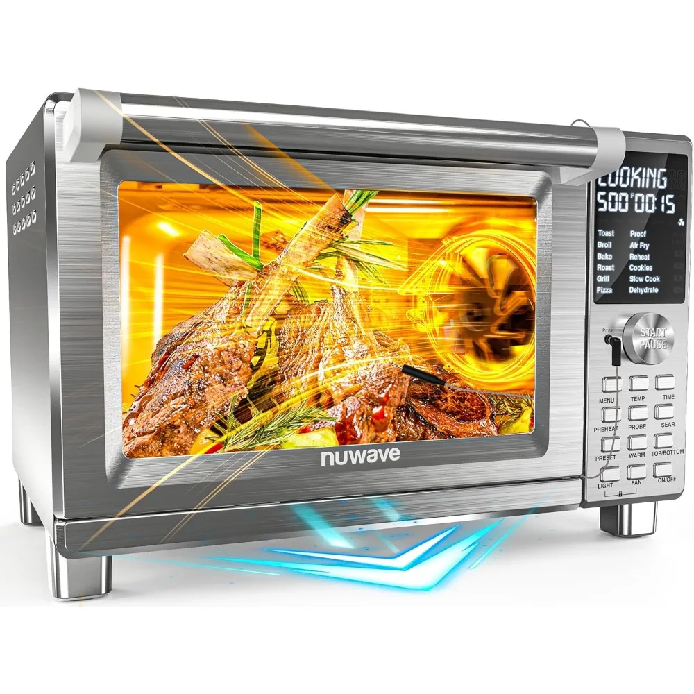 XL Pro Air Fryer Toaster Oven with Grill Combo Ultra-Fast Convection System 35% Crispier 2X More Even 142 Presets