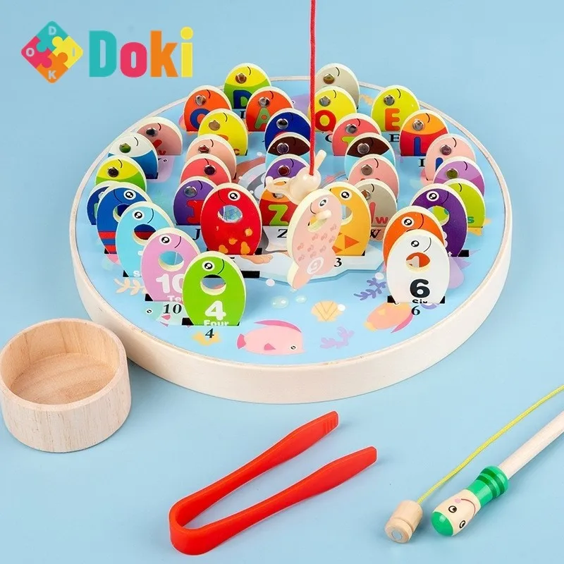 

Dokitoy Montessori Early Education Children's Fine Motor Training Fishing Toy Wooden Magnetic Puzzle Game New Hot Dropshipping
