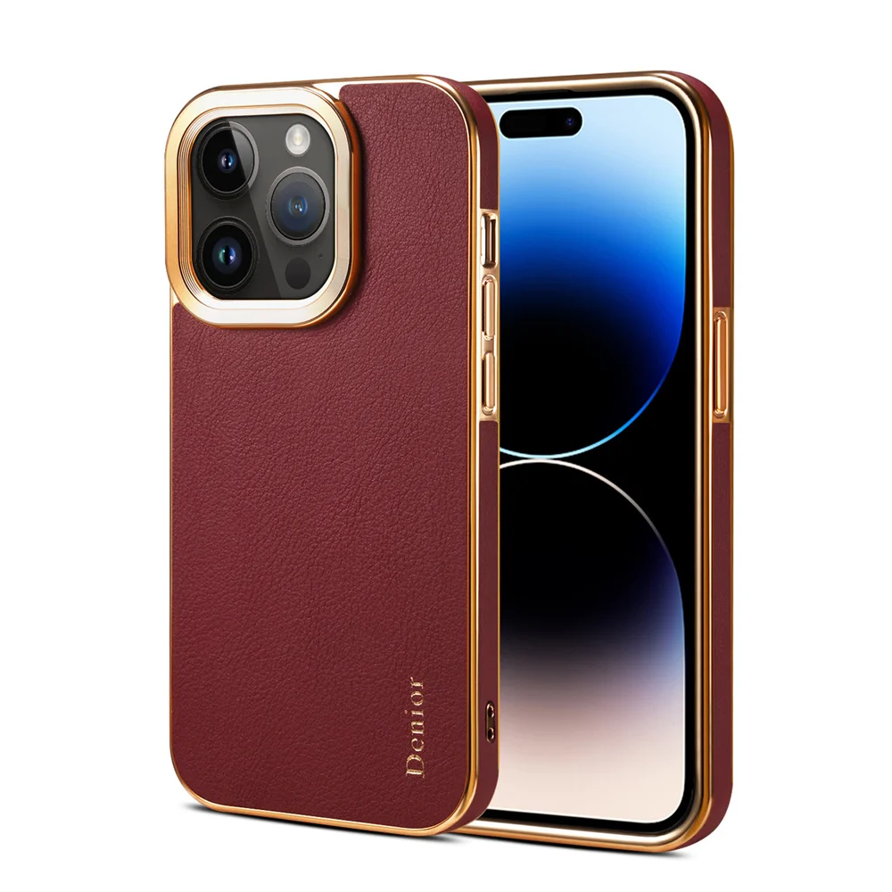 

Чехол из натуральной кожи для iPhone 15 Pro Max 12 13 Pro 14 Plus