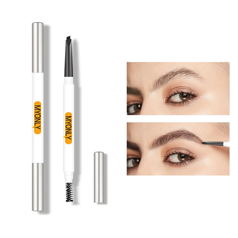 5 Color Ultra Slim Eyeborw Pencil With Brush Waterptoof Thin Brow Pen