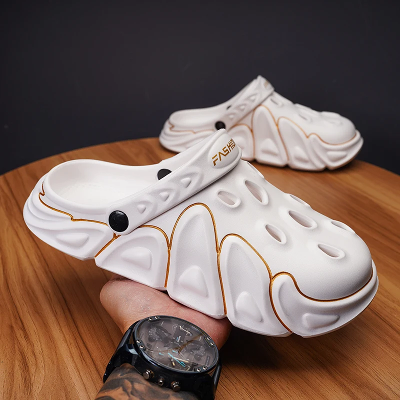 Men's Summer Light EVA Thick Soled Soft Anti-Slip Sandals Casual Comfortable Hole Shoes