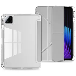 Clear Hard Acrylic Tablet Case with Pencil Holder and Stand Feature for Redmi Pad2 11inch (GRAY)