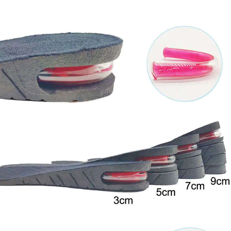 Unisex Increase Insole 3 Layer Height Heel Lift Shoe Air Cushion Pad Taller 