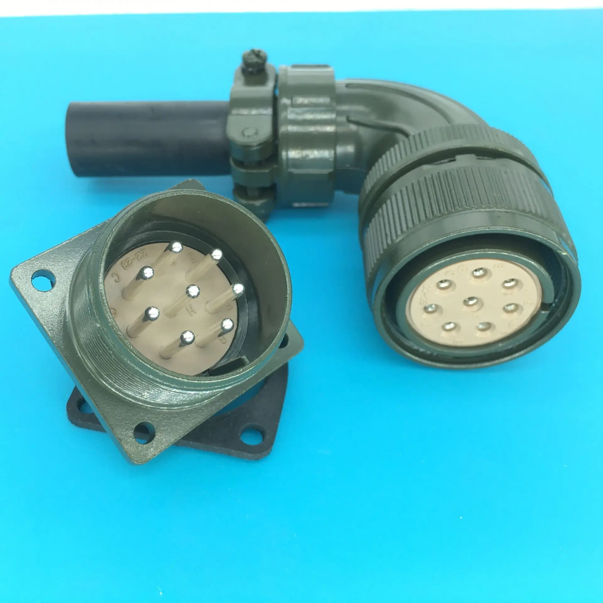 

Set Right Angles Encoder Aviation Plug Socket Servo Motor Connector MS3102A22-23P 3106A22-23S 8-Core 8 Pin